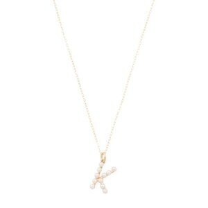 ORIANA COLLECTION 14kt Gold Freshwater Pearl Initial Necklace - Letter K